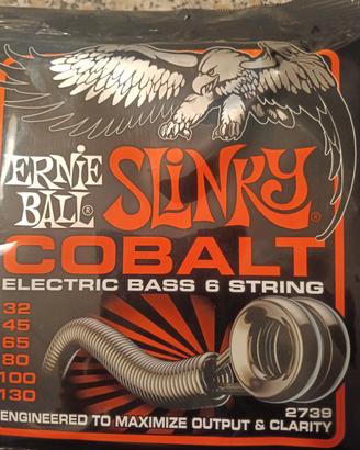 muta corde basso 6 corde ernieball Slinky cobalt