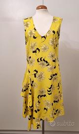 Abito in seta P.A.R.O.S.H giallo con motivi fiori