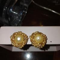 orecchini vintage perla e metallo