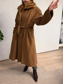 Cappotto vintage Ferrè collo e cintura visone