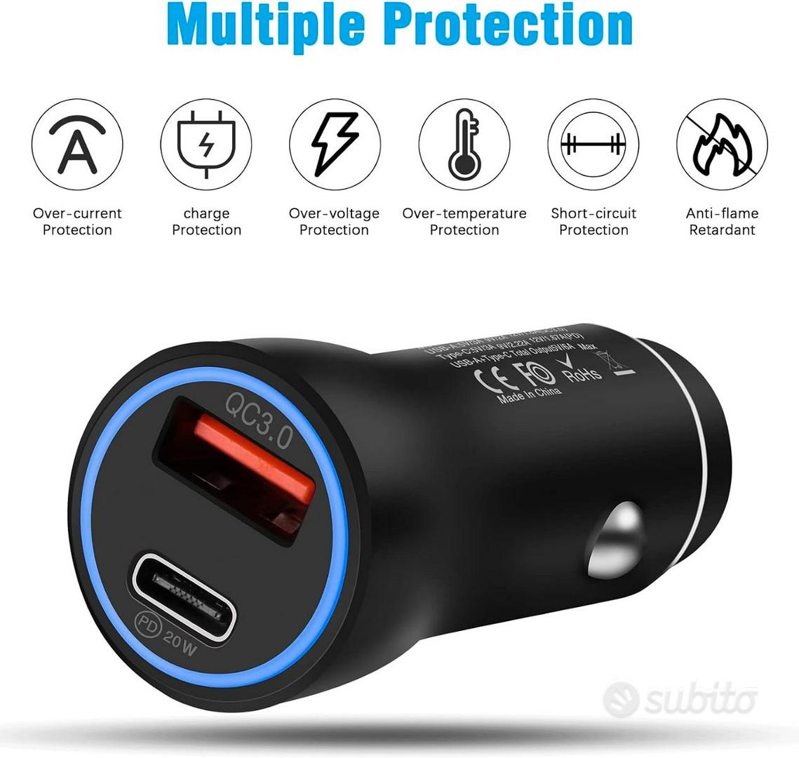 Caricabatterie Auto doppia porta USB C Fast Charge - Telefonia In vendita a  Salerno