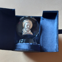 Icona Padre Pio in lamina argento su cristallo