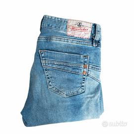 Jeans Herrlicher W27 slim skinny strappati denim 