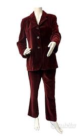 BLUE EAGLE, TAILLEUR DONNA VELLUTO PORPORA, VINTAG