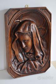 Scultura bassorilievo testa Madonna