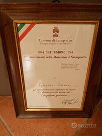attestato gratitudine ufficiale 