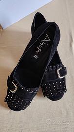 scarpe camoscio nere donna nr 40
