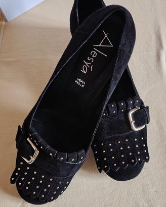 scarpe camoscio nere donna nr 40