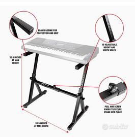 RockJam RJZZ363 Supporto Tastiera pianola musicale
