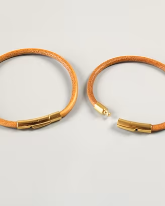 Bracciale in Pelle Marrone con Chiusura