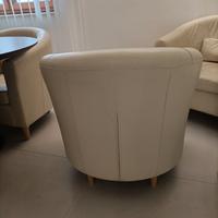 Poltroncine pelle panna