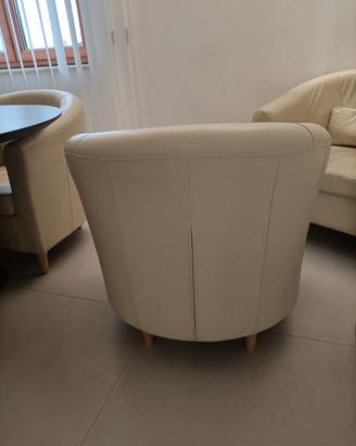 Poltroncine pelle panna