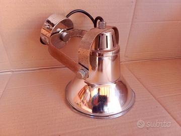 Applique vintage stile industriale acciaio cromato