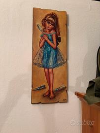 Quadro vintage bambina – firma Lolylle