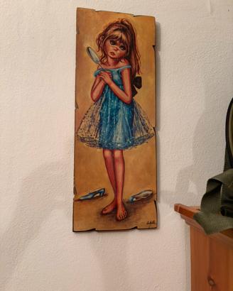 Quadro vintage bambina – firma Lolylle