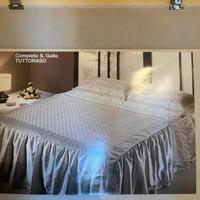lenzuola matrimoniale di raso/sangallo completo