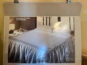 lenzuola matrimoniale di raso/sangallo completo