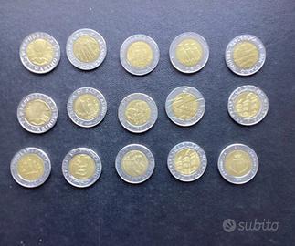 15 Monete da 500 lire Repubblica di San Marino