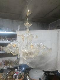 lampadario in vetro di murano a 8 punti luce 