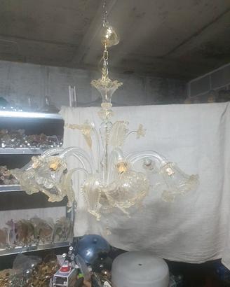 lampadario in vetro di murano a 8 punti luce 