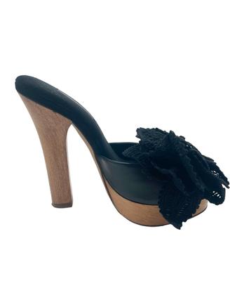 Dolce e gabbana sandali tacco 35 neri pelle  donna