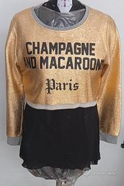 Felpa con stampa Champagne and Macaroon Paris