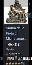 statuetta la pietà di michelangelo in bronzo 
