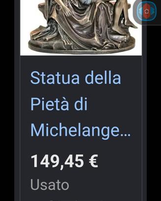 statuetta la pietà di michelangelo in bronzo 