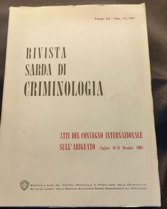 Rivista Sarda Di Criminologia - Vol 3°