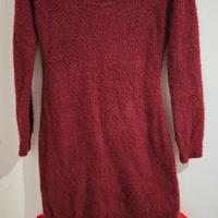 vestito in maglia rosso mattone S nuovo 