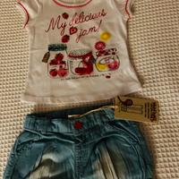 T-Shirt + bermuda bimba 6 mesi
