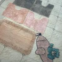 Set 6 Tappeti Bagno (Grigio, Rosa, Sabbia)