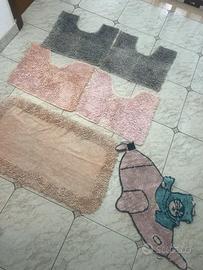 Set 6 Tappeti Bagno (Grigio, Rosa, Sabbia)