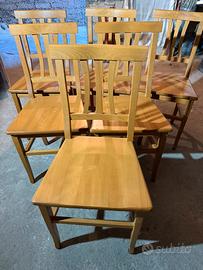 Sedie in legno massello color rovere