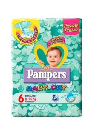 pannolini pampers baby dry taglia 6