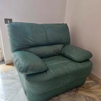 Divano in pelle verde