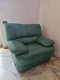 Divano in pelle verde