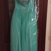 vestito lungo colore tiffany
