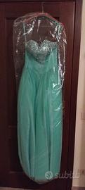 vestito lungo colore tiffany