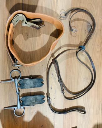 Sella pariani cavallo da salto con accessori