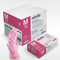 guanti in nitrile rosa