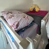 letto singolo a soppalco con scrivania