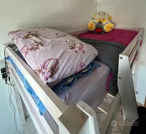 letto singolo a soppalco con scrivania