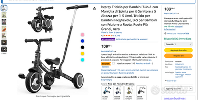 triciclo in metallo pieghevole e regolabile