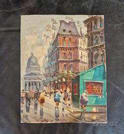 Dipinto ad olio su tela in stile impressionista