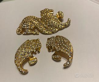 Orecchini e spilla alta bigiotteria