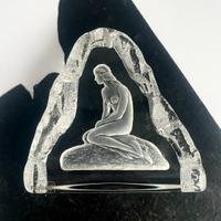 Nybro scultura sirena vetro vintage