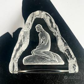 Nybro scultura sirena vetro vintage
