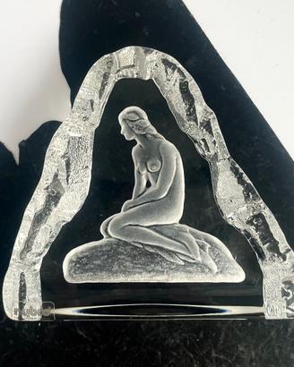 Nybro scultura sirena vetro vintage