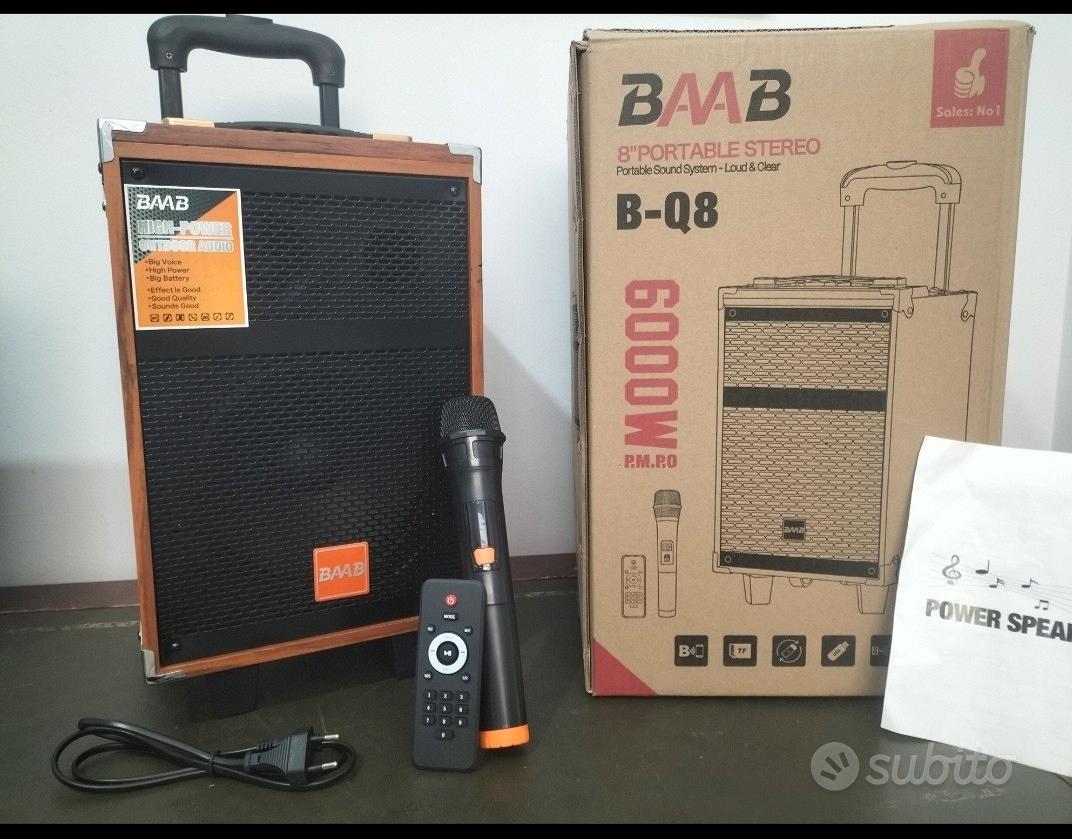 Cassa Bluetooth Karaoke PYLE Da 160 Watt Portatile - Doppio Altoparlante 16.5 Cm, Microfono, Luci, Batteria, USB SD FM TWS